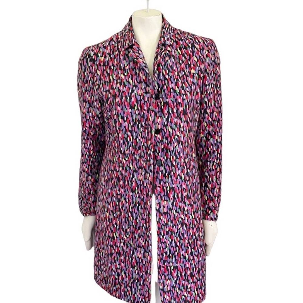 SILKLAND 100% Silk Art to Wear Multicolor Blazer Coat SZ 10